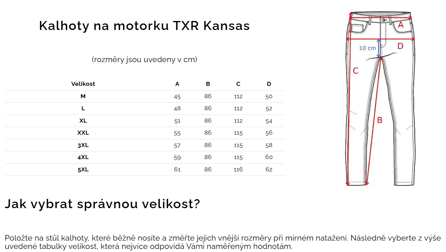 TXR Kalhoty na motorku Kansas se šněrováním černé XL